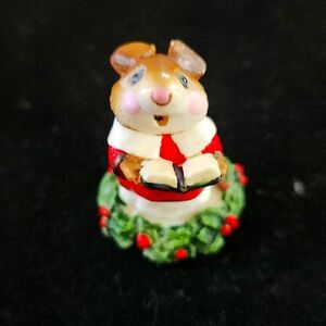 Wee Forest Folk caroling brother Christmas caroling hand painted mouse.